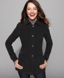 Fill your cold weather needs with this chic wool-blend coat from Anne Klein. It's just right for a polished look every time! (Clearance)