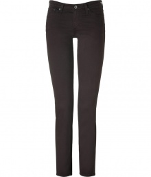 Exquisitely soft and super flattering, Adriano Goldschmieds brushed cotton cigarette pants are essential for everyday looks - Classic five-pocket style, button closure, belt loops - Sleek slim fit through the knee - Team with oversized tops and statement studded accessories
