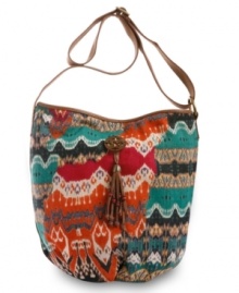 The earthy San Clemente Bucket Crossbody by Lucky Brand has the perfect look for your next weekend adventure. With a colorful print and fun fringe detailing, this desert-chic design will keep your style hot all year long. The earthy San Clemente Bucket Crossbody by Lucky Brand has the perfect look for your next weekend adventure. With a colorful print and fun fringe detailing, this desert-chic design will keep your style hot all year long.