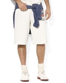 Designed to celebrate Team USA's participation in the 2012 Olympic Games, a classic athletic short with bold country details is crafted from weathered fleece for an ultra-soft hand. Designed to celebrate Team USA's participation in the 2012 Olympic Games, a classic athletic short with bold country details is crafted from weathered fleece for an ultra-soft hand.