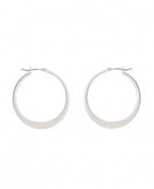 Shimmery hoops with a modern spin. Kenneth Cole New York earrings feature a graduated hoop in silver tone mixed metal. Approximate diameter: 1-1/4 inches.