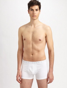 Form-fitting essentials designed for a smooth fit under clothes in fine Egyptian cotton.Pack of 3Elastic logo waistbandCottonMachine washImported Form-fitting essentials designed for a smooth fit under clothes in fine Egyptian cotton.Pack of 3Elastic logo waistbandCottonMachine washImported
