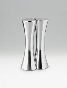 Created by famous designer Karim Rashid, these award-winning shakers are a museum piece for your dinner table. Handmade Comes in Nambé blue gift box Hand wash gently Imported Created by famous designer Karim Rashid, these award-winning shakers are a museum piece for your dinner table. Handmade Comes in Nambé blue gift box Hand wash gently Imported