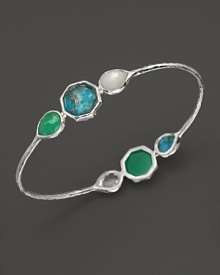 Ippolita Seafoam Wonderland Sterling Silver 3 Stone Bangle in Seafoam Ippolita Seafoam Wonderland Sterling Silver 3 Stone Bangle in Seafoam