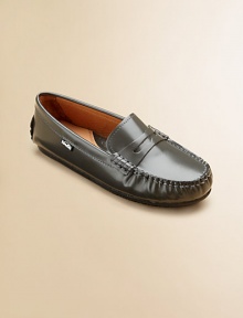 A mini version of the grown up penny loafer in a sleek design.Slip-onLeather upperPig skin liningRubber solePadded insoleImported A mini version of the grown up penny loafer in a sleek design.Slip-onLeather upperPig skin liningRubber solePadded insoleImported