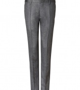 Exquisitely tailored for a flawless fit, Marc by Marc Jacobs soft cashmere-silk pants are a luxe wardrobe staple guaranteed to give your look a seamlessly sophisticated edge - Side and buttoned back slit pockets, hidden hook closure, belt loops - Contemporary tailored fit - Wear with an immaculately cut shirt and matching blazer