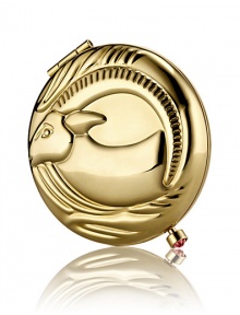 December 22 - January 20. Your strong work ethic and desire to continually strive for perfection makes you very successful. Enjoy this golden goat, decorated with a brilliant birthstone clasp made of red crystal. Filled and refillable with Lucidity Translucent Pressed Powder (small size refill). Beautifully boxed, with a velvety pouch. December 22 - January 20. Your strong work ethic and desire to continually strive for perfection makes you very successful. Enjoy this golden goat, decorated with a brilliant birthstone clasp made of red crystal. Filled and refillable with Lucidity Translucent Pressed Powder (small size refill). Beautifully boxed, with a velvety pouch.