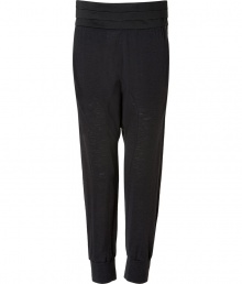 Easy and effortlessly chic, Neil Barretts harem pants are a contemporary cool separate perfect for dressing up and down - Pleated satin waistband, hidden side zip and snap closures, elasticized cuffs - Relaxed fit - Wear with chunky knits, carryall totes and heels