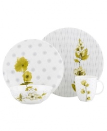 Lenox Simply Fine mixes artsy florals with an array of funky dot designs in the eclectic and dreamy Watercolors Citrus place settings. Crafted in sleek and casual bone china, each piece features a sophisticated palette of gray, white and olive for a fresh, modern statement. Qualifies for Rebate Lenox Simply Fine mixes artsy florals with an array of funky dot designs in the eclectic and dreamy Watercolors Citrus place settings. Crafted in sleek and casual bone china, each piece features a sophisticated palette of gray, white and olive for a fresh, modern statement. Qualifies for Rebate