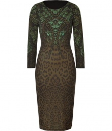 A mixed animal print covers this sleek figure-enhancing frock from Roberto Cavalli - Round neck, long sleeves, fitted silhouette, all-over mixed print - Style with sky-high platform pumps and a statement satchel A mixed animal print covers this sleek figure-enhancing frock from Roberto Cavalli - Round neck, long sleeves, fitted silhouette, all-over mixed print - Style with sky-high platform pumps and a statement satchel