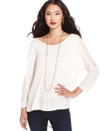 Swiss-dot lace panels on this Lucky Brand Jeans top adds a bit of sheer sweetness to your look!