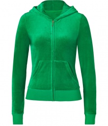 Add effortless style to your casual look with this ultra-popular stud embellished velour hoodie from Juicy Couture - Front zip closure with logo, hood with drawstring, split kangaroo pocket, ribbed hem and cuffs, slim fit, back logo stud detail - Style with skinny jeans and ballet flats or matching velour pants and trainers