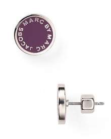 Get with the brand with this pair of plated studs from MARC BY MARC JACOBS. Boldly colored enamel is engraved with the label's logo. Get with the brand with this pair of plated studs from MARC BY MARC JACOBS. Boldly colored enamel is engraved with the label's logo.