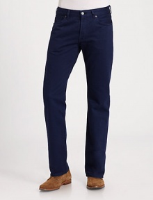Practical, yet polished this five-pocket classic is shaped in a straight-leg silhouette with a rich cobalt blue finish.Five-pocket styleInseam, about 34CottonMachine washImported Practical, yet polished this five-pocket classic is shaped in a straight-leg silhouette with a rich cobalt blue finish.Five-pocket styleInseam, about 34CottonMachine washImported
