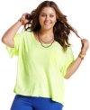 Standout this season in Soprano's neon plus size top-- pair it with your fave jeans!