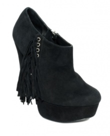 Enjoy the fringe benefits of such a funky shoe. Bebe's Perform booties feature fringe accents and a side zipper closure.