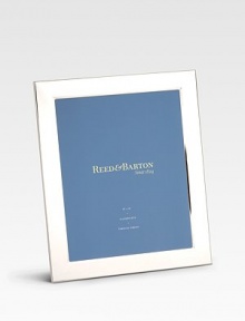 A slightly wider border lends added visual impact to a tarnish-proof silverplated frame with a rich velvet back. Accommodates a 8 X 10 photograph Overall: 11¾ X 13½ Imported A slightly wider border lends added visual impact to a tarnish-proof silverplated frame with a rich velvet back. Accommodates a 8 X 10 photograph Overall: 11¾ X 13½ Imported