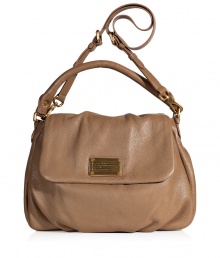 A Marc by Marc Jacobs favorite style in sleek neutral-hued leather, this convertible silhouette lends a cool compliment to any outfit - Flap with logo plaque, magnetic snap underneath, slouchy shape, adjustable removable shoulder strap, logo lining, zippered back wall pocket, 2 front wall slit pockets - Perfect for everyday use or for off-duty casual ensembles A Marc by Marc Jacobs favorite style in sleek neutral-hued leather, this convertible silhouette lends a cool compliment to any outfit - Flap with logo plaque, magnetic snap underneath, slouchy shape, adjustable removable shoulder strap, logo lining, zippered back wall pocket, 2 front wall slit pockets - Perfect for everyday use or for off-duty casual ensembles