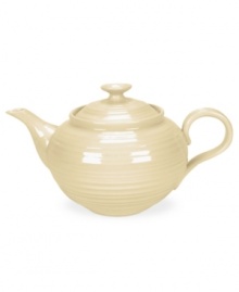 From celebrated chef and writer, Sophie Conran, comes incredibly durable dinnerware for every step of the meal, from oven to table. A ribbed texture gives this tan teapot the charming look of traditional hand thrown pottery. From celebrated chef and writer, Sophie Conran, comes incredibly durable dinnerware for every step of the meal, from oven to table. A ribbed texture gives this tan teapot the charming look of traditional hand thrown pottery.