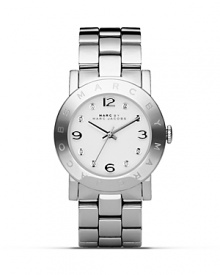 Set the tone for you look with Marc by Marc Jacob's Amy watch, featuring a gorgeous polished steel band and a filigree etched face.