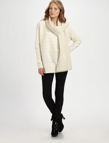 Italian wool and cashmere in a slightly slouched, ribbed boatneck with cable-knit construction. Ribbed boatneckLong dolman sleevesRibbed cuffs and hem80% wool/20% cashmereDry cleanImported of Italian fabric Italian wool and cashmere in a slightly slouched, ribbed boatneck with cable-knit construction. Ribbed boatneckLong dolman sleevesRibbed cuffs and hem80% wool/20% cashmereDry cleanImported of Italian fabric