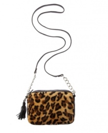 Great with a jeans and a jacket or a little black dress, this versatile leopard crossbody bag lets you show just a bit of your wild side. Great with a jeans and a jacket or a little black dress, this versatile leopard crossbody bag lets you show just a bit of your wild side.