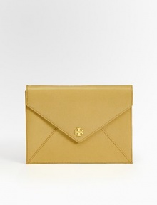 Classic envelope silhouette, crafted from lustrous saffiano leather and finished with understated logo hardware.Magnetic flap closureOne inside zip pocketLinen lining9½W X 7¼H X 1DImported Classic envelope silhouette, crafted from lustrous saffiano leather and finished with understated logo hardware.Magnetic flap closureOne inside zip pocketLinen lining9½W X 7¼H X 1DImported