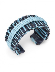 THE LOOKWoven designFaux leather braided detailDyed rope settingTHE MEASUREMENTWidth, about 1.25ORIGINMade in USA THE LOOKWoven designFaux leather braided detailDyed rope settingTHE MEASUREMENTWidth, about 1.25ORIGINMade in USA