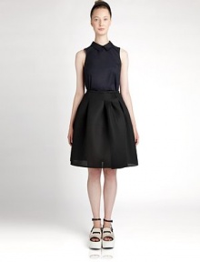 Crisp mesh design is elegantly full and especially feminine.Rolled waistbandInverted pleats, front and backSide zipperPolyesterDry cleanMade in ItalyModel shown is 5'10 (177cm) wearing US size 4. Crisp mesh design is elegantly full and especially feminine.Rolled waistbandInverted pleats, front and backSide zipperPolyesterDry cleanMade in ItalyModel shown is 5'10 (177cm) wearing US size 4.