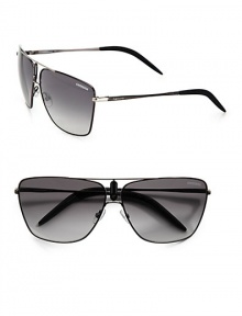 Sharp, sophisticated frames crafted in lightweight metal with logo temples. Available in semi dark ruthenium frames with gray gradient silver lenses.Metal100% UV ProtectionImported Sharp, sophisticated frames crafted in lightweight metal with logo temples. Available in semi dark ruthenium frames with gray gradient silver lenses.Metal100% UV ProtectionImported