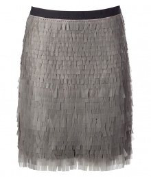 Luxurious skirt in silver grey silk - by Jason Wu, THE new superstar of the New York fashion scene - with his feminine designs he already conquered the closets of First Lady Michelle Obama and Hollywood darling Jessica Alba - classic slim pencil cut with small black waistband - all over embroidery with small rubber sequins - pair with a simple silk blouse at the office or a fur vest and platform pumps at the next evening invitation Luxurious skirt in silver grey silk - by Jason Wu, THE new superstar of the New York fashion scene - with his feminine designs he already conquered the closets of First Lady Michelle Obama and Hollywood darling Jessica Alba - classic slim pencil cut with small black waistband - all over embroidery with small rubber sequins - pair with a simple silk blouse at the office or a fur vest and platform pumps at the next evening invitation
