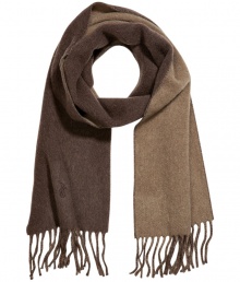 Wrap up in luxe style with this reversible two-tone scarf from Polo Ralph Lauren - Two-tone wool-blend scarf with fringed trim - Pair with a cashmere pullover, straight leg jeans, a parka, and suede ankle boots Wrap up in luxe style with this reversible two-tone scarf from Polo Ralph Lauren - Two-tone wool-blend scarf with fringed trim - Pair with a cashmere pullover, straight leg jeans, a parka, and suede ankle boots