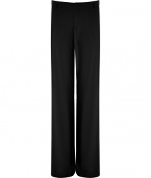 With a wide leg and a fluid silhouette these Helmut Lang pants inject instant style to your day or night look - Zip front with hook and eye closure, belt loops, wide leg, two front and back pockets, sleek silhouette - Pair with a long sleeve top, platform heels, and an oversized satchel