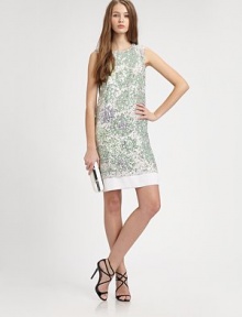 Muted florals highlight this A-line silk shift finished with sparkling sequin embellishment.Jewel necklineSleevelessFlat frontContrast hemAbout 19 from natural waistSilkDry cleanImportedModel shown is 5'10 (177cm) wearing US size 4.OUR FIT MODEL RECOMMENDS ordering true size. Muted florals highlight this A-line silk shift finished with sparkling sequin embellishment.Jewel necklineSleevelessFlat frontContrast hemAbout 19 from natural waistSilkDry cleanImportedModel shown is 5'10 (177cm) wearing US size 4.OUR FIT MODEL RECOMMENDS ordering true size.