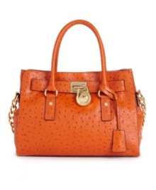 A choice workday-to-weekend bag, this posh ostrich leather tote combines dramatic texturing and 18K gold hardware for a luxe-chic look. A choice workday-to-weekend bag, this posh ostrich leather tote combines dramatic texturing and 18K gold hardware for a luxe-chic look.