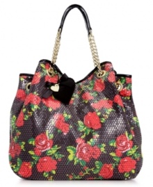 Give your look the star treatment with this glittery sequin tote from Betsey Johnson. Spacious and pocket-lined, it's poised and primed to meet all your daily demands. Give your look the star treatment with this glittery sequin tote from Betsey Johnson. Spacious and pocket-lined, it's poised and primed to meet all your daily demands.