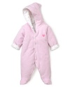 Treat your little princess to this velour Noa Lily bunting with all-over stripes and a heart print lining.