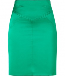 Stylish skirt in fine, cotton and synthetic fiber blend - Gorgeous in green, fabric has a lovely sheen - Supremely comfortable, thanks to a touch of stretch - High waist, darts and strategic seam detail create a flattering, feminine silhouette - Slim cut is fitted, hits just above the knee - Zips at back - An elegant, vibrant twist on a wardrobe staple - Ideal for cocktails, parties and evenings out - Pair with a silk tie-neck blouse and platform pumps Stylish skirt in fine, cotton and synthetic fiber blend - Gorgeous in green, fabric has a lovely sheen - Supremely comfortable, thanks to a touch of stretch - High waist, darts and strategic seam detail create a flattering, feminine silhouette - Slim cut is fitted, hits just above the knee - Zips at back - An elegant, vibrant twist on a wardrobe staple - Ideal for cocktails, parties and evenings out - Pair with a silk tie-neck blouse and platform pumps