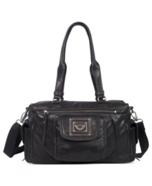 A lady-like silhouette gets an edgy upgrade with this downtown design from The Sak. With a plethora of pockets, generous interior and utilitarian hardware; it's an obvious example of urban-chic style. A lady-like silhouette gets an edgy upgrade with this downtown design from The Sak. With a plethora of pockets, generous interior and utilitarian hardware; it's an obvious example of urban-chic style.