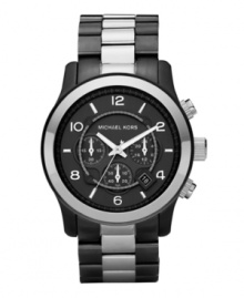 Dare to walk on the dark side with this impressive watch by Michael Kors. Dare to walk on the dark side with this impressive watch by Michael Kors.