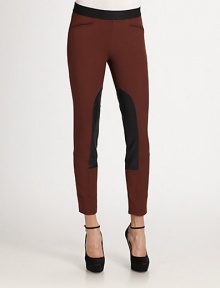 Sleek stretch knit, hugs your every curve in a bold colorblock palette.Welt pocketsFlat frontPull-on styleRise, about 8Inseam, about 2887% nylon/13% elastaneDry cleanImportedModel shown is 5'11 (180cm) wearing US size 4. Sleek stretch knit, hugs your every curve in a bold colorblock palette.Welt pocketsFlat frontPull-on styleRise, about 8Inseam, about 2887% nylon/13% elastaneDry cleanImportedModel shown is 5'11 (180cm) wearing US size 4.
