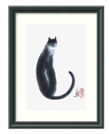 Slender and serene, Cheng Yan's cat look over her shoulder with two piercing blue eyes for an effect that's utterly compelling. With a lovely beaded-edge wood frame, this art print adds undeniable beauty to any room.