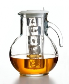 Fill the removable cylinder with ice and enjoy icy cold drinks without the dilution! The Kufra pitcher features a special plastic cap and stirrer combination that let's you mix right in the pitcher without making a mess. Fill the removable cylinder with ice and enjoy icy cold drinks without the dilution! The Kufra pitcher features a special plastic cap and stirrer combination that let's you mix right in the pitcher without making a mess.
