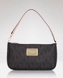 This MICHAEL Michael Kors mini bag makes a major statement while it carries all of your small scale essentials. This MICHAEL Michael Kors mini bag makes a major statement while it carries all of your small scale essentials.