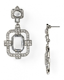 Bring a touch of vintage glamour to your look with these sparkling art deco drop earrings from Lydell NYC.