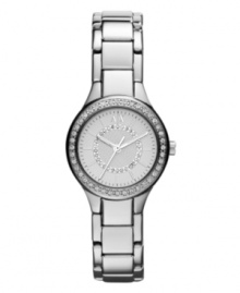 Beauty in a small package, this slender timepiece brings big-time glitz, by AX Armani Exchange.