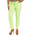 Score a must-have look with Hot Kiss' plus size skinny jeans, finished by a neon green wash-- they're so on-trend!