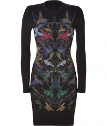 Feminine looks get a sharply tailored finish in McQ Alexander McQueens hummingbird print sweatshirt dress, simply cut for a sleek, streamlined finish - Rounded neckline, long sleeves, hidden back zip - Extra form-fitting - Team with sky-high platforms and a lady-chic handbag