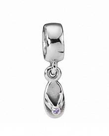 PANDORA's pretty flip flop charm puts you in a vacation state of mind. PANDORA's pretty flip flop charm puts you in a vacation state of mind.