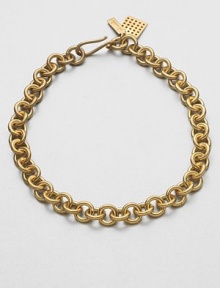 A radiant 14k goldplated chain link design that will make a statement. 14k goldplatedLength, about 16Hook closureMade in USA A radiant 14k goldplated chain link design that will make a statement. 14k goldplatedLength, about 16Hook closureMade in USA